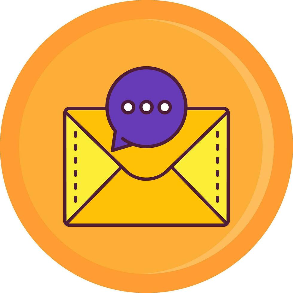 Chat line filled icon vector