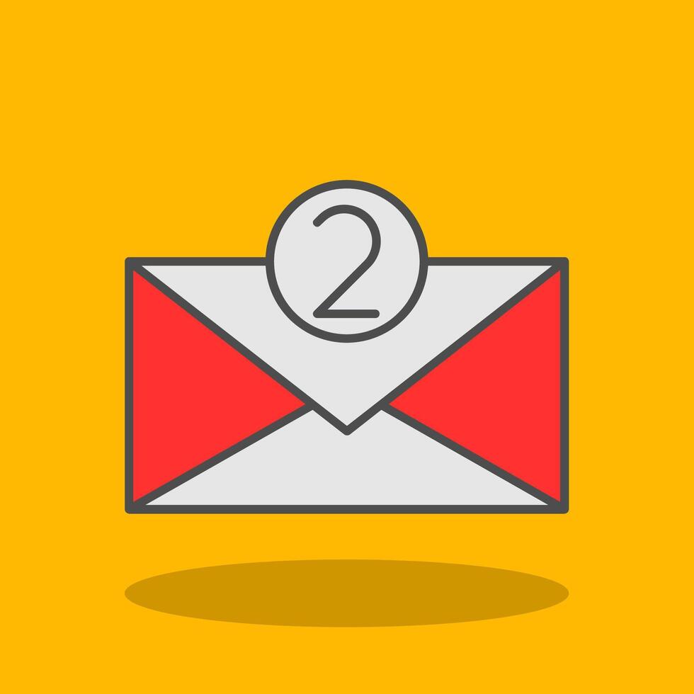 Email filled shadow icon vector