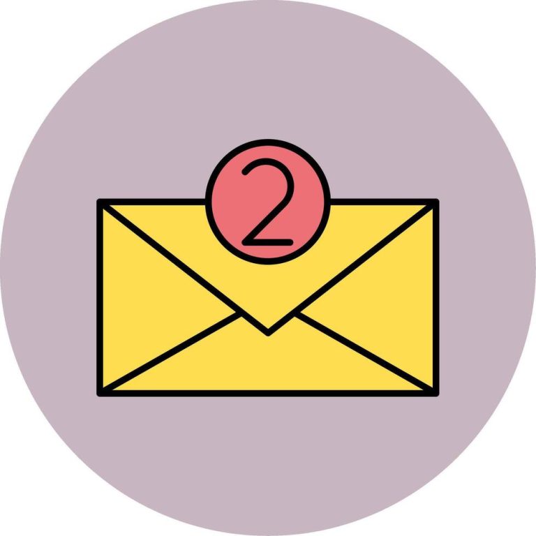 Email line filled multicolour circle icon vector