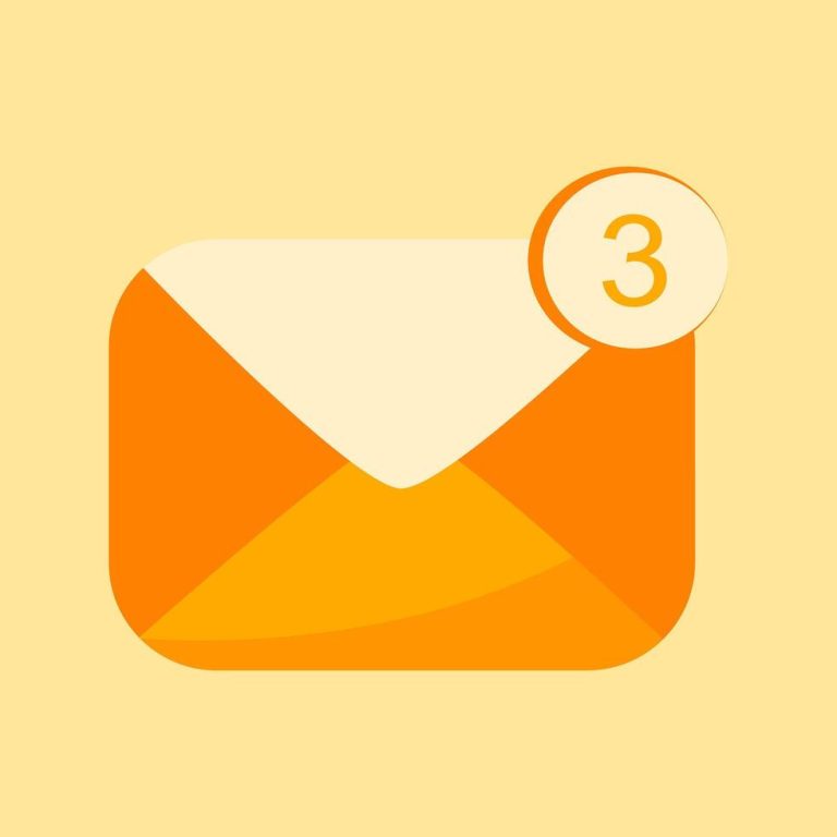 Flat icon of an envelope with notification badge representing new mail or communication flat icon illustration vector