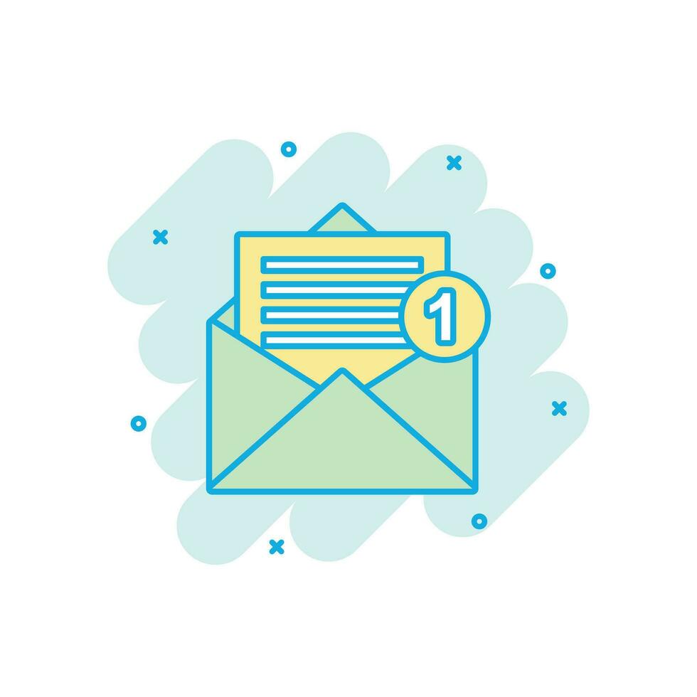 Mail envelope icon in comic style email message cartoon illustration pictogram mailbox e mail business concept splash effect vector (1)