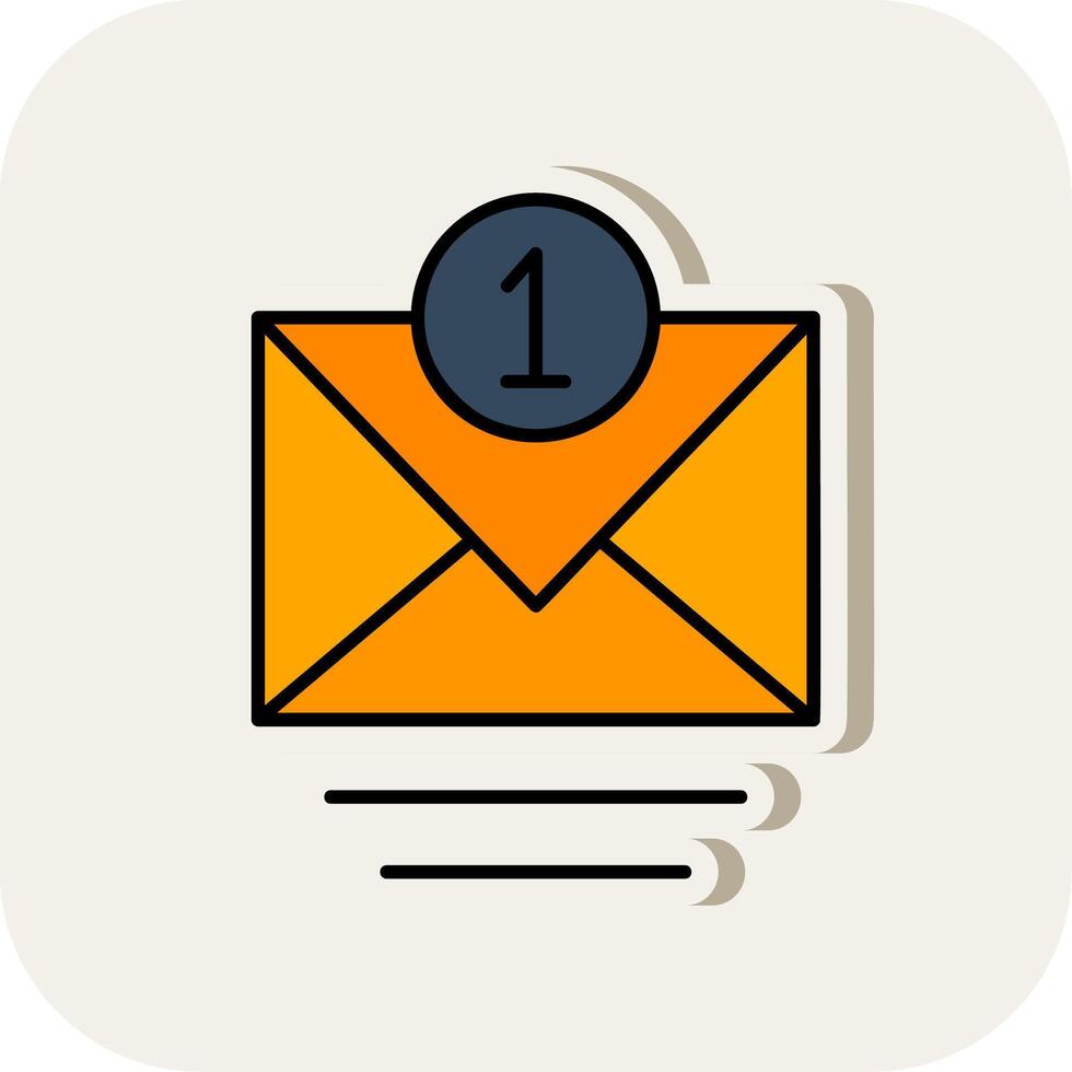 Message line filled white shadow icon vector