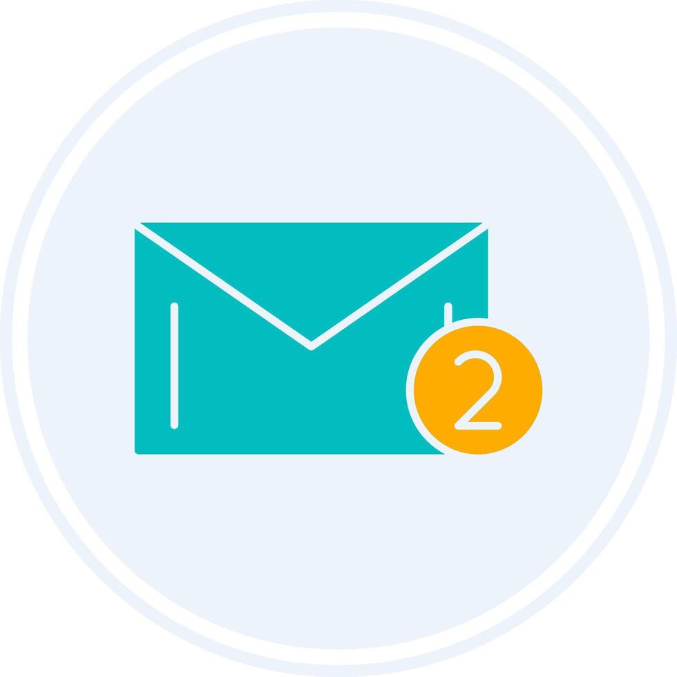 Message received glyph two colour circle icon vector