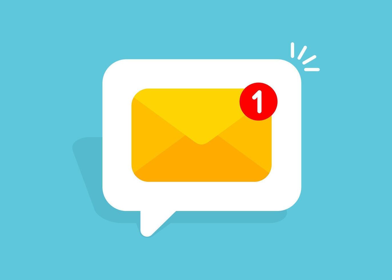 White bubble with email notice stock illustration vector
